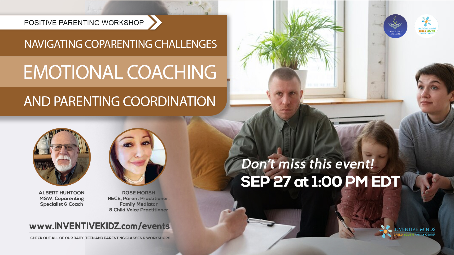 Navigating Coparenting Challenges Emotional Coaching and Parenting Coordination | Inventive Minds Kidz Academy Event Featured Image
